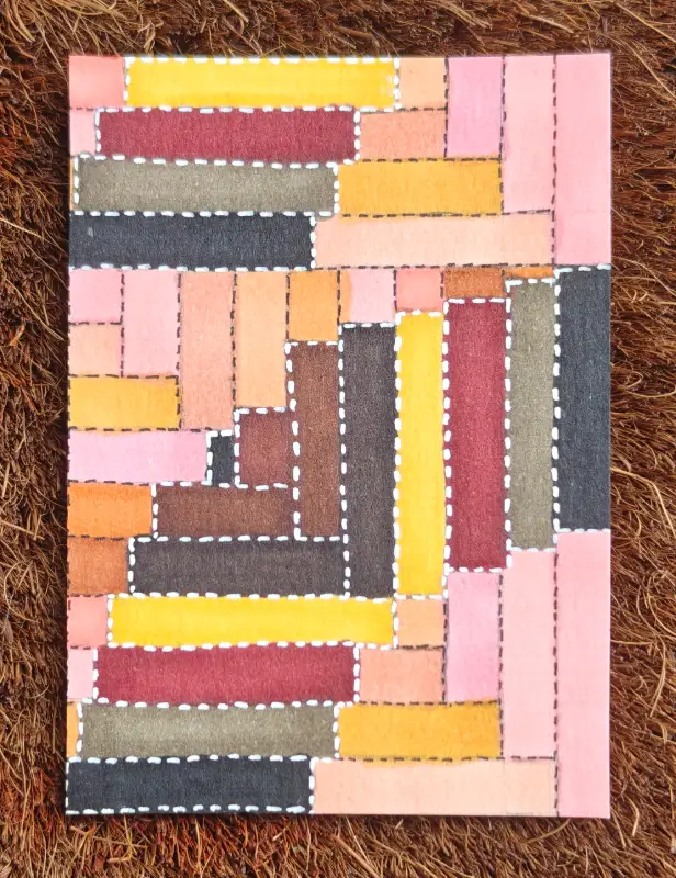 Log Cabin #9 - "Flesh Tones" aceo art card