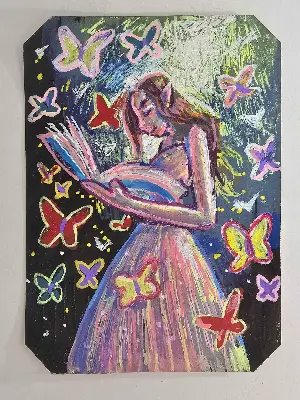 Butterfly Book aceo art card thumbnail 1