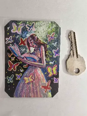 Butterfly Book aceo art card thumbnail 2