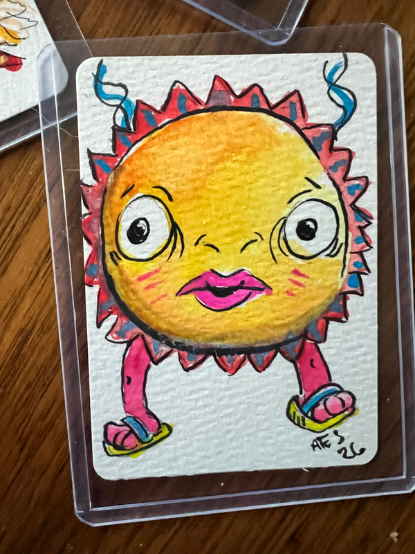 Sun Monster aceo art card