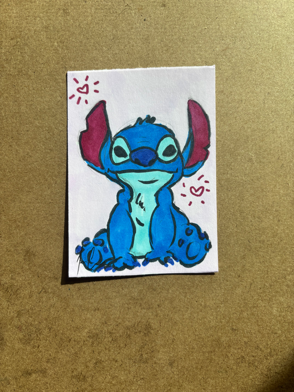 “Stitch” aceo art card