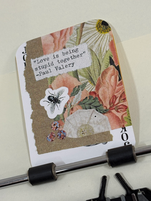 Bee & flower love quote collage print by Mazerzine aceo art card thumbnail 2