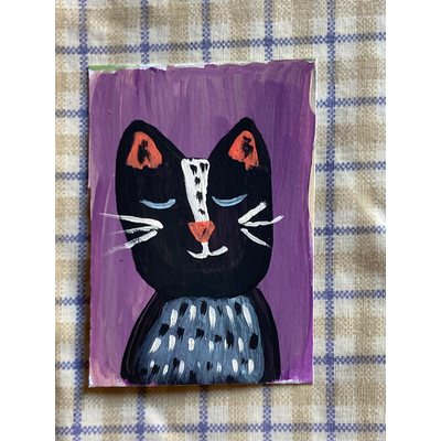 Series Cat One #5 aceo art card thumbnail 1