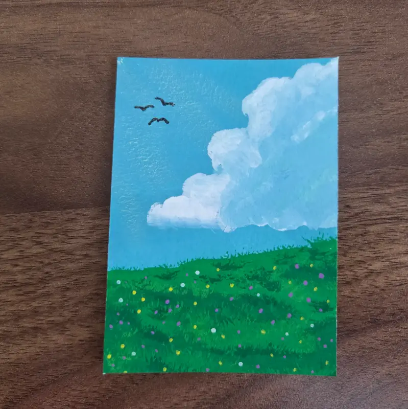 Hillside aceo art card