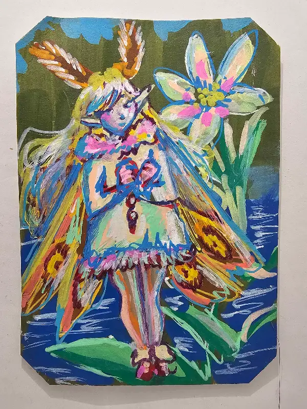 Moth Girl aceo art card