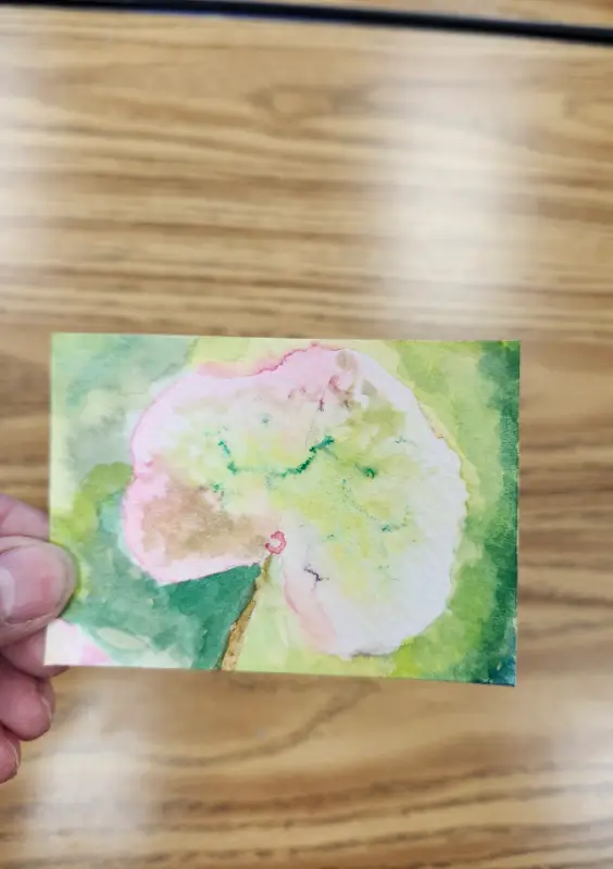 Pink Water Lily Pad aceo art card