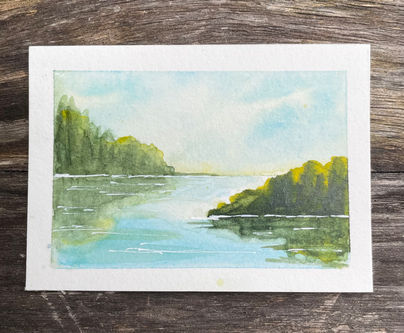 Serene Lake no. 1 aceo art card