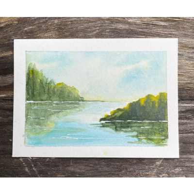 Serene Lake no. 1 aceo art card thumbnail 1