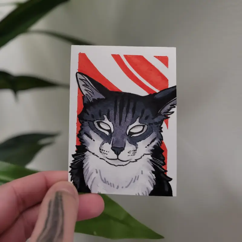 Lance The House Cat aceo art card