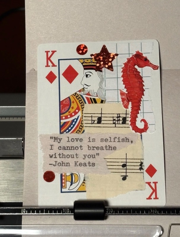 Seahorse Quote Card #63 by Mazerzine John Keats red aceo art card