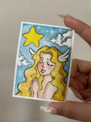 Wishing on a Star aceo art card thumbnail 1