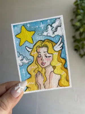 Wishing on a Star aceo art card thumbnail 2