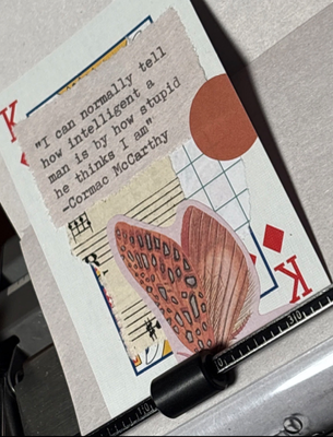 Butterfly Quote Card #104 by Mazerzine Cormac McCarthy pink aceo art card thumbnail 2
