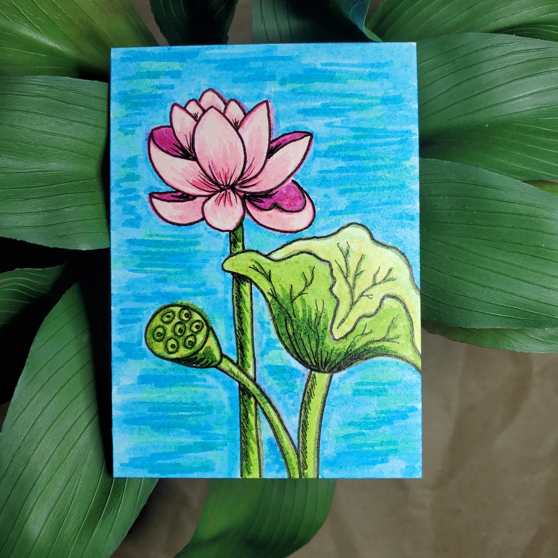 Lotus Trio aceo art card