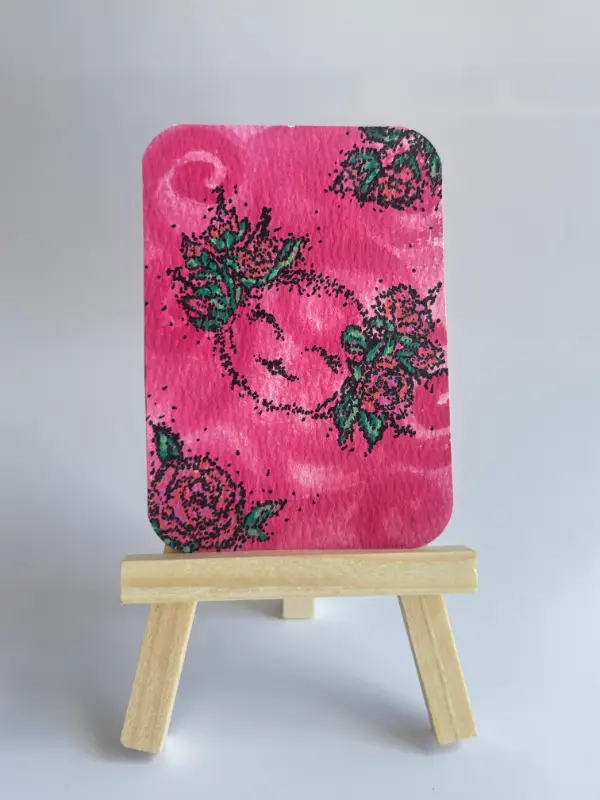 Rose Crown – ACEO Original (Flowerlotl Collection 3/8) aceo art card