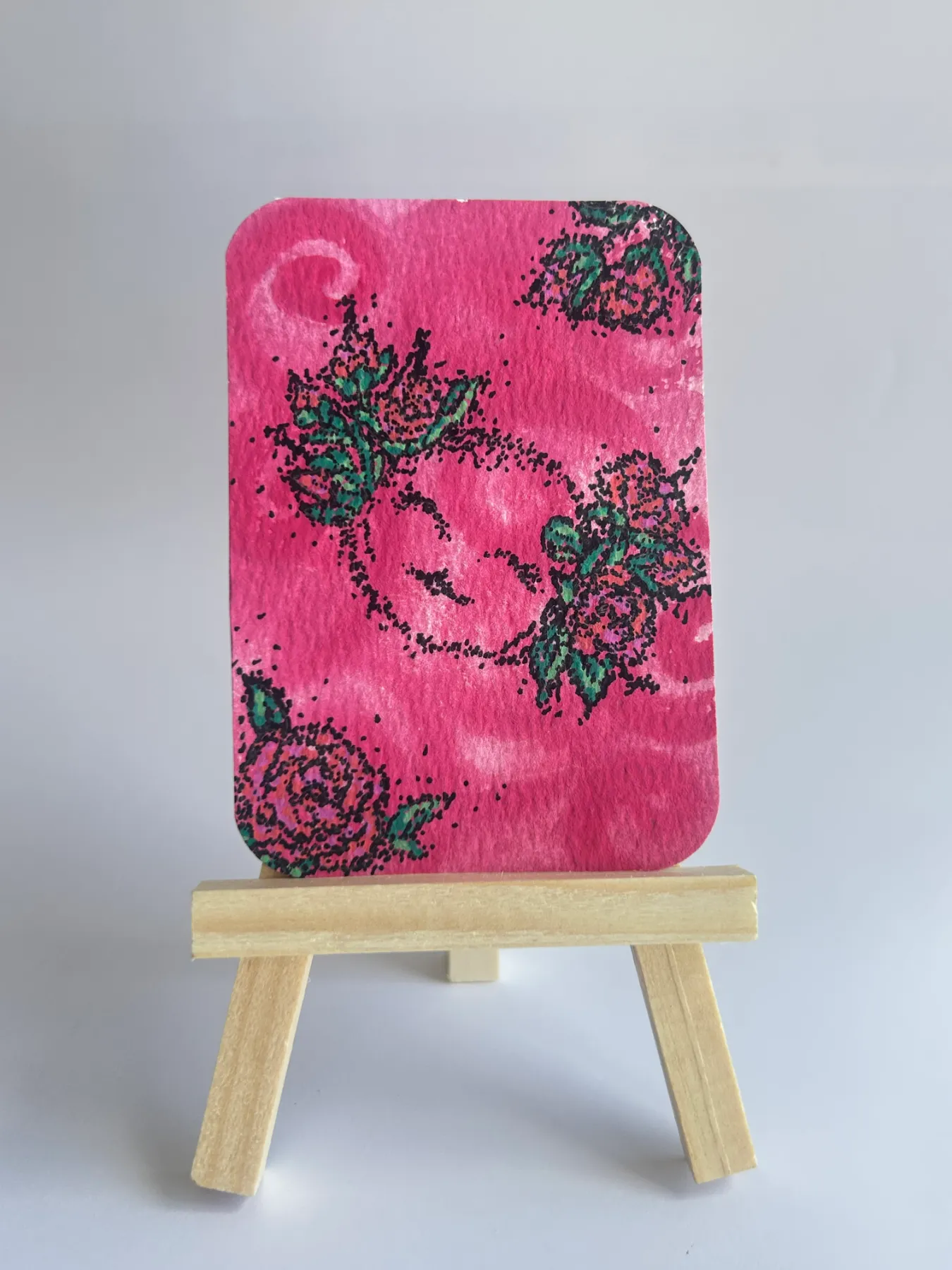 Rose Crown – ACEO Original (Flowerlotl Collection 3/8) aceo art card
