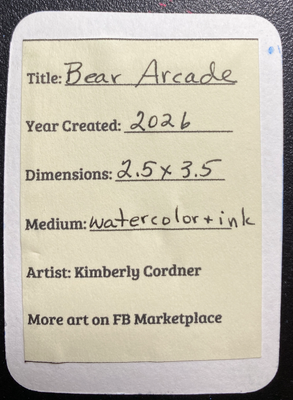 Bear Arcade aceo art card thumbnail 2