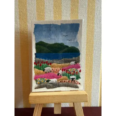 Wildflowers and Wool aceo art card thumbnail 3