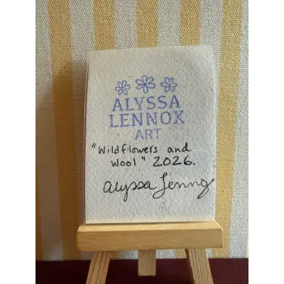 Wildflowers and Wool aceo art card thumbnail 2