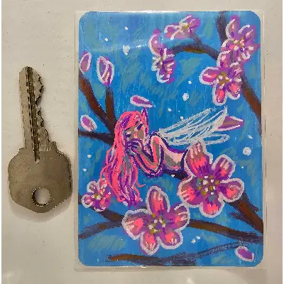 Cherry Blossom Fairy aceo art card thumbnail 2