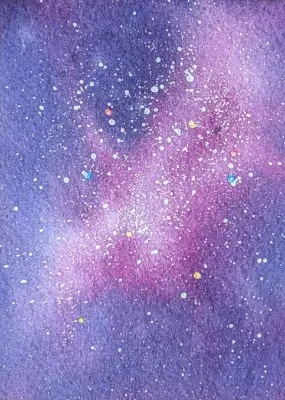 Purple Galaxy #2 aceo art card thumbnail 1