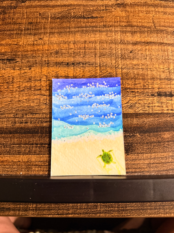 First swim aceo art card