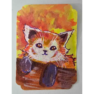 Baby Red Panda aceo art card thumbnail 1