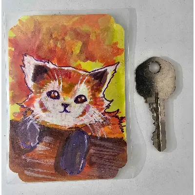 Baby Red Panda aceo art card thumbnail 2