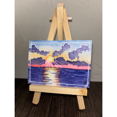 Crepuscular Rays aceo art card thumbnail 1