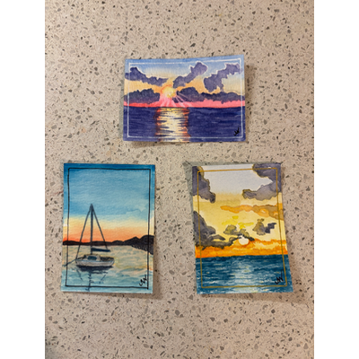 Crepuscular Rays aceo art card thumbnail 2