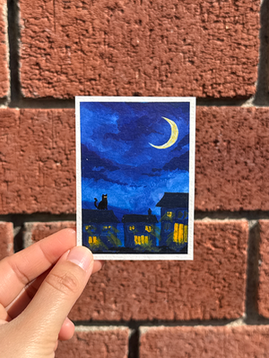 Astray cat aceo art card thumbnail 2