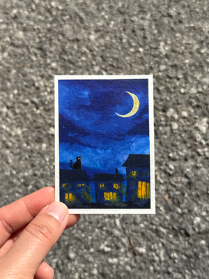 Astray cat aceo art card thumbnail 1