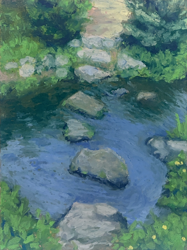 Stepping Stones aceo art card