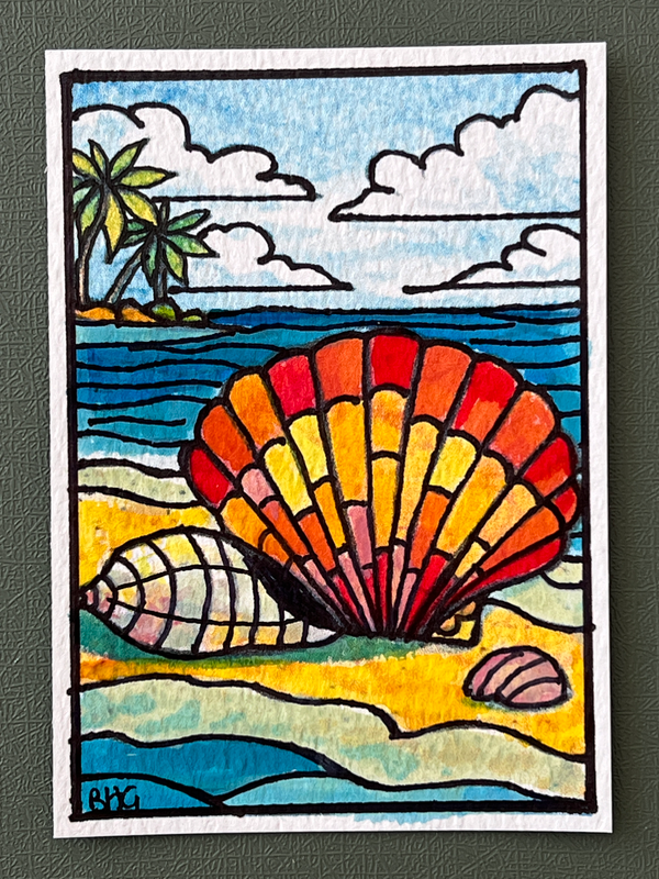 Seashell #3 aceo art card
