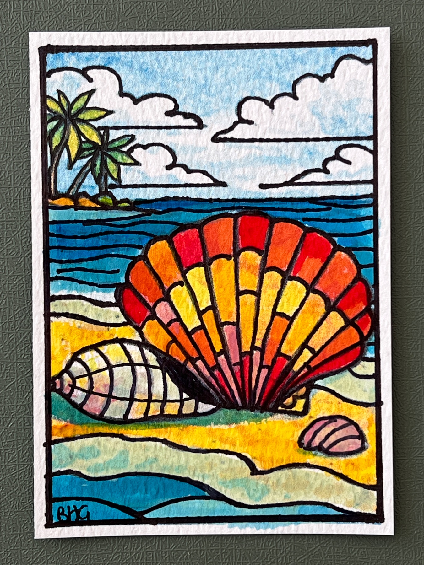 Seashell #3 aceo art card