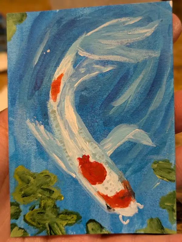 Koi fish aceo art card