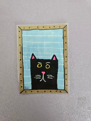 ACEO Black Cat 2 of 3 aceo art card thumbnail 1