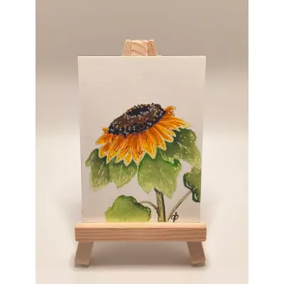 Sunflower 003 aceo art card thumbnail 1