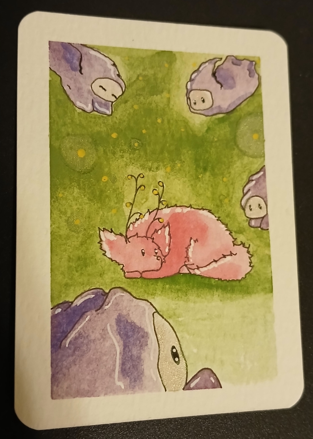 Friendly Surprise aceo art card