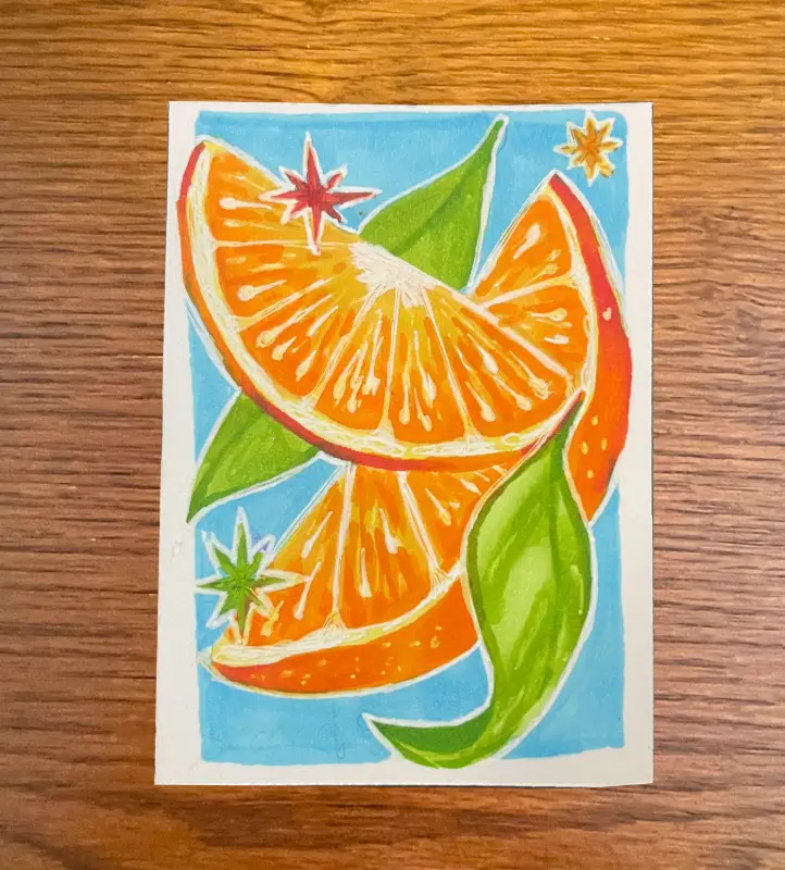 Fruit - Orange Illustration aceo art card