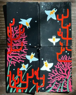 Sea Angel Garden aceo art card thumbnail 1