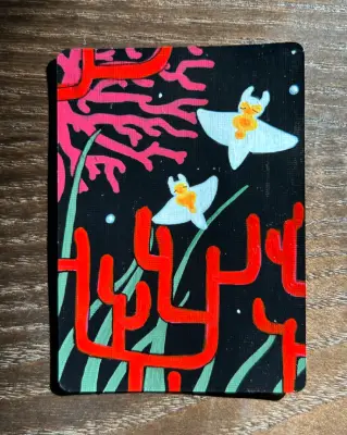 Sea Angel Garden aceo art card thumbnail 4