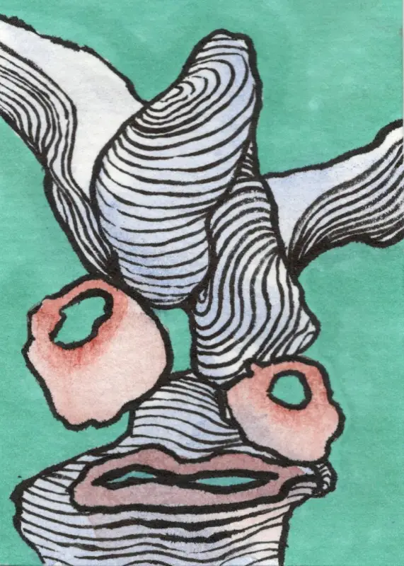 Swamped aceo art card