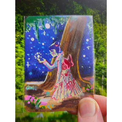 Garden Lights aceo art card thumbnail 1