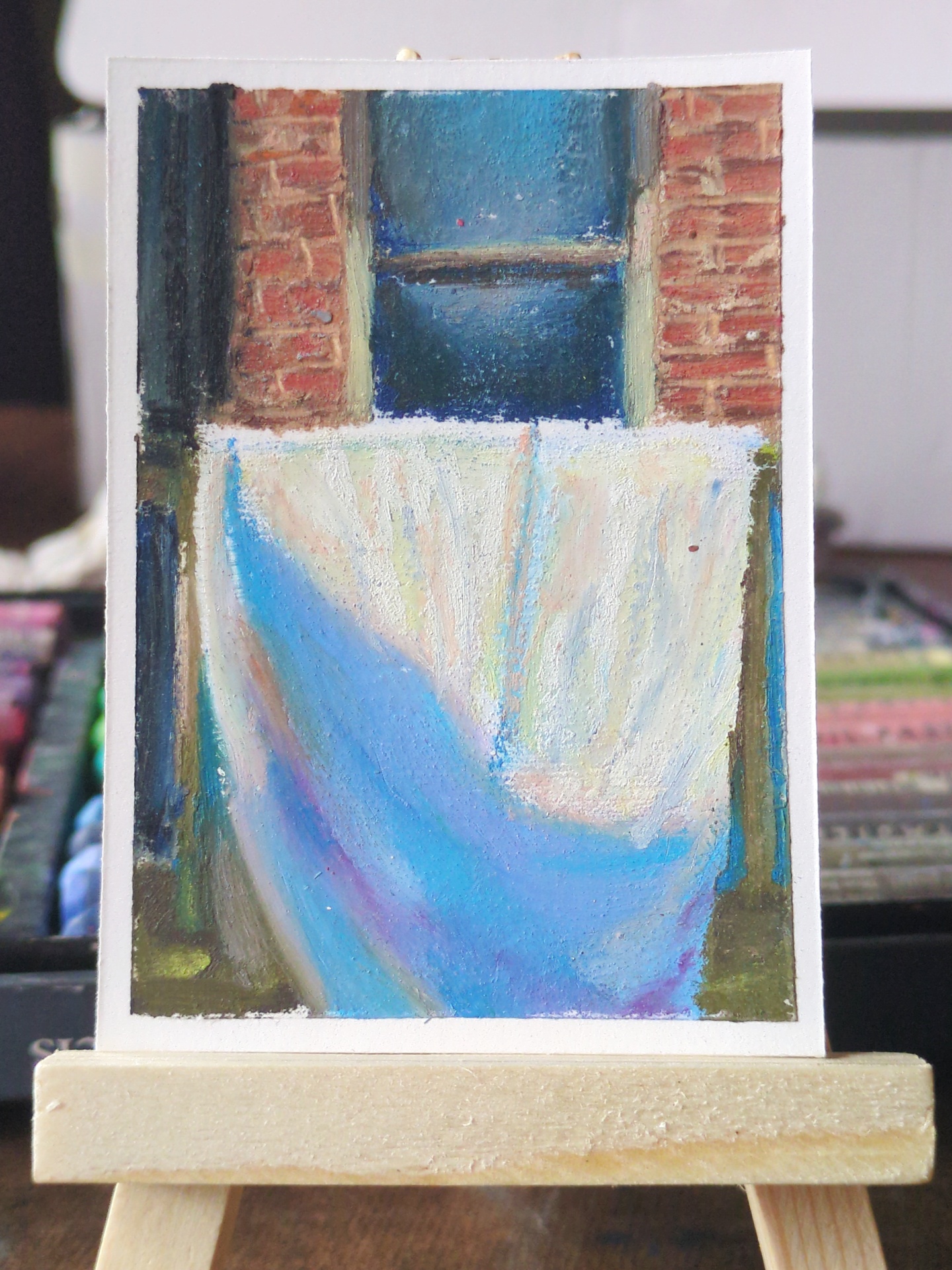 Sunsoaked Series # 2 - "Porch Sheet" aceo art card thumbnail 1