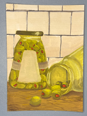 Olives in a Jar aceo art card thumbnail 2