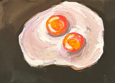 Egg with Double Yolk 2 aceo art card thumbnail 2