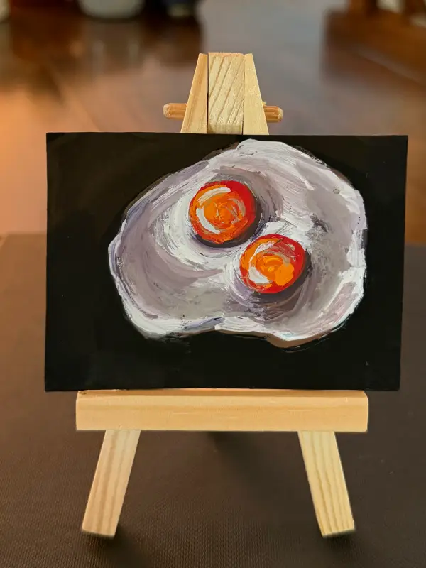 Egg with Double Yolk 2 aceo art card