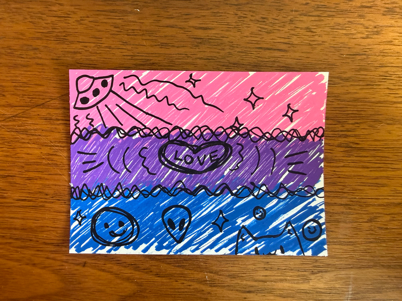 Doodle Pride: Bisexual aceo art card