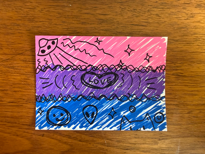 Doodle Pride: Bisexual aceo art card thumbnail 1